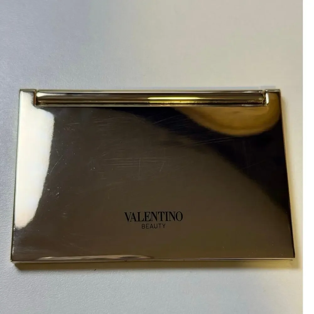 Valentino Gold Iconic V-Logo Compact Mirror - approx 4” x 2.5” - NEW no box